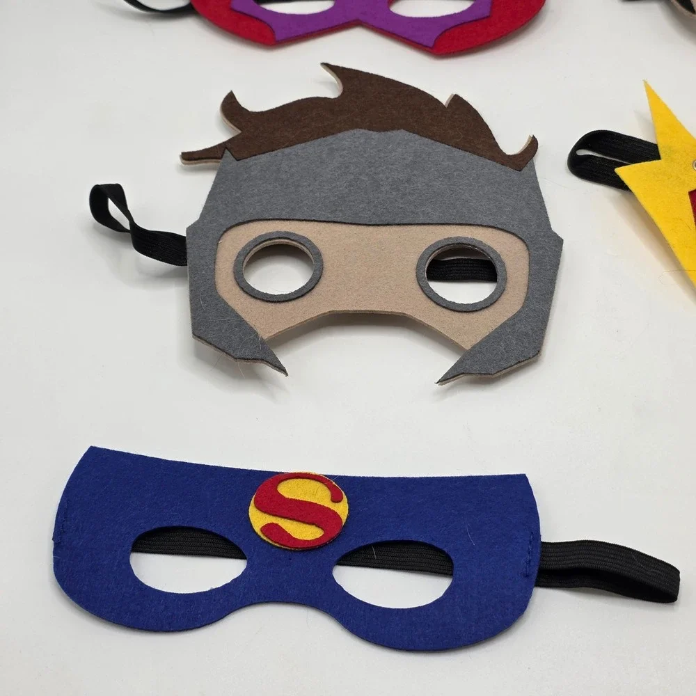 Superhero‎ Felt Mask Set 6pc Kids Costume Dress Up Flash Superman Green Goblin